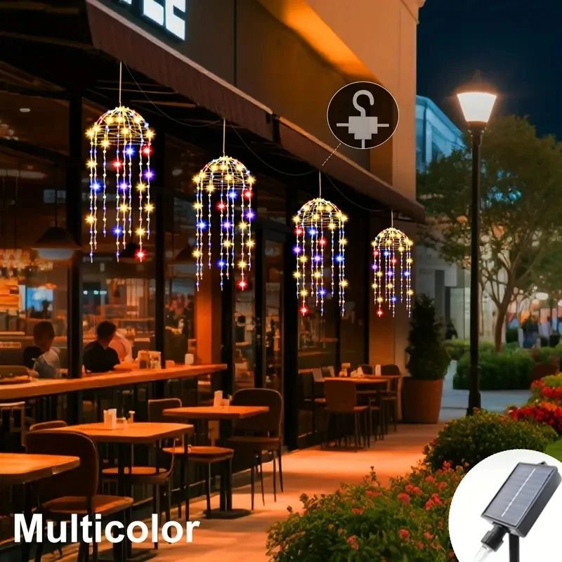 Solar Hanging Jellyfish Lights with 8 Lighting Modes for Outdoor Decoration