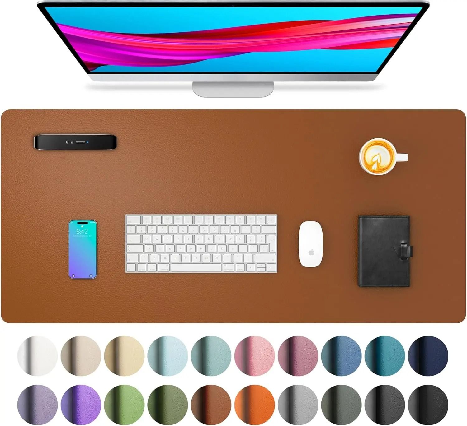 Large Waterproof PU Leather Desk Mat