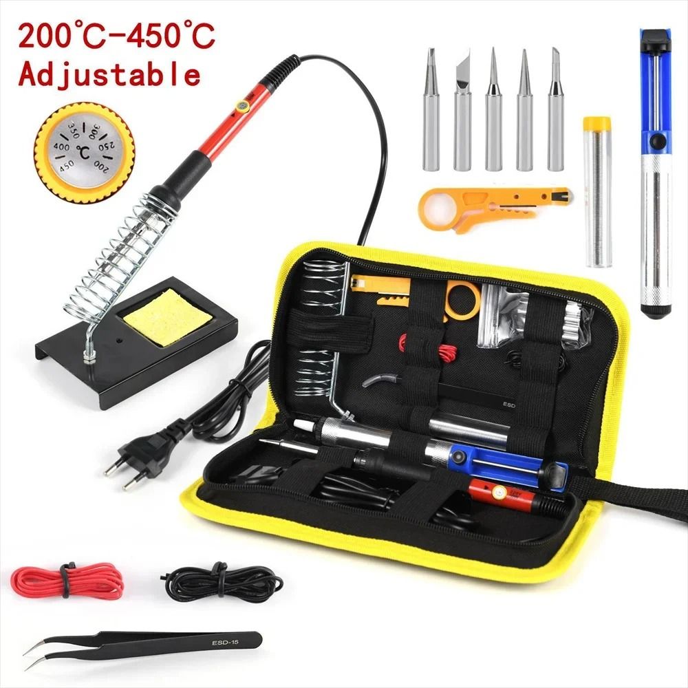 Adjustable Temperature Soldering Iron Kit with Accessories