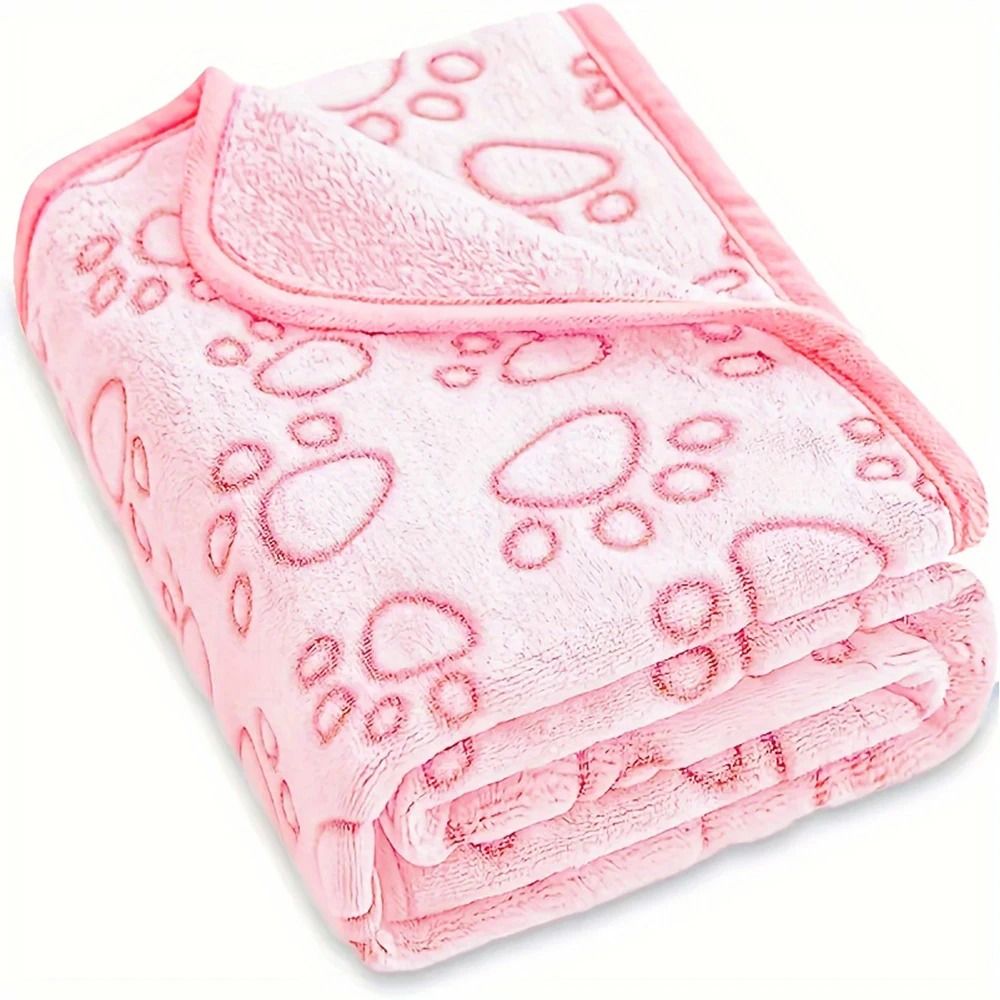 Soft Paw Print Pet Blanket for Dogs and Cats
