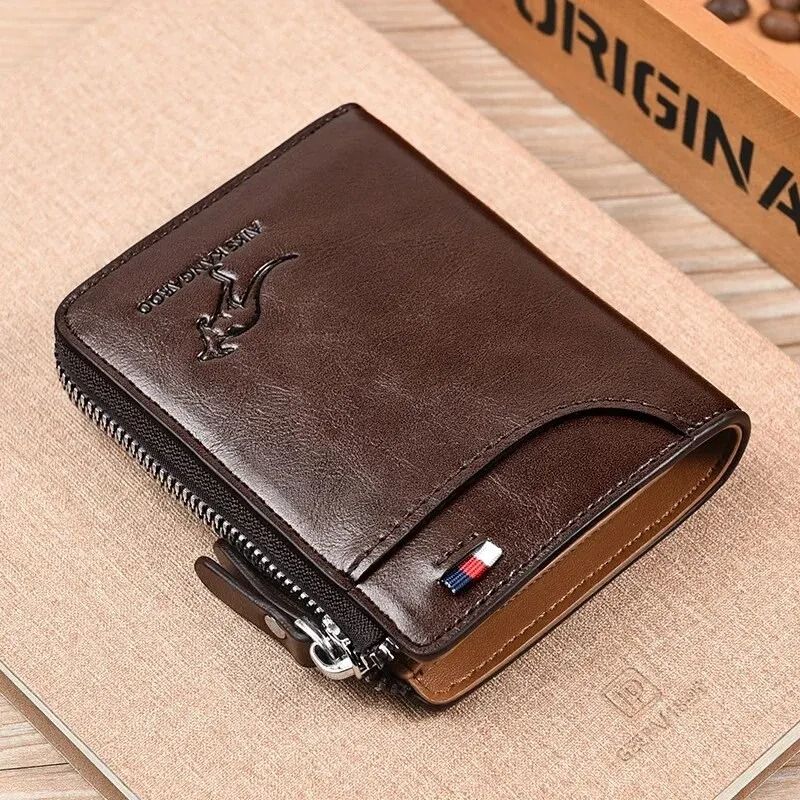 Mens Luxury Leather Wallet with RFID Protection and Card Holder