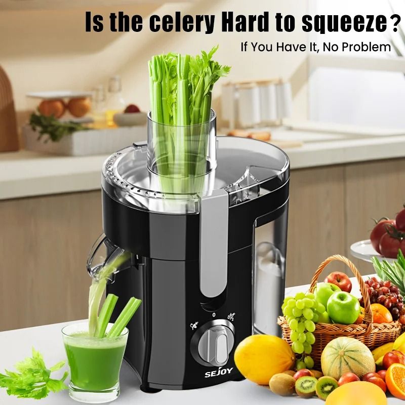Compact Centrifugal Juicer with Automatic Pulp Ejection for Fresh Juices
