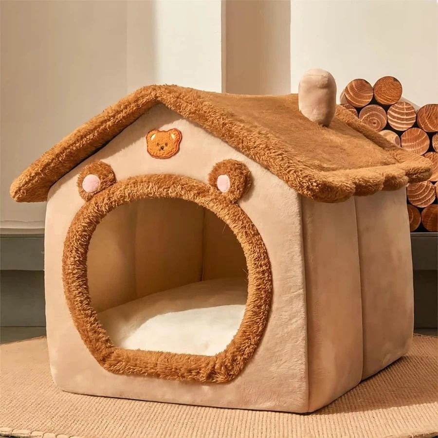 Foldable Pet House Removable Washable Cat Bed for Small Dogs and Medium Cats
