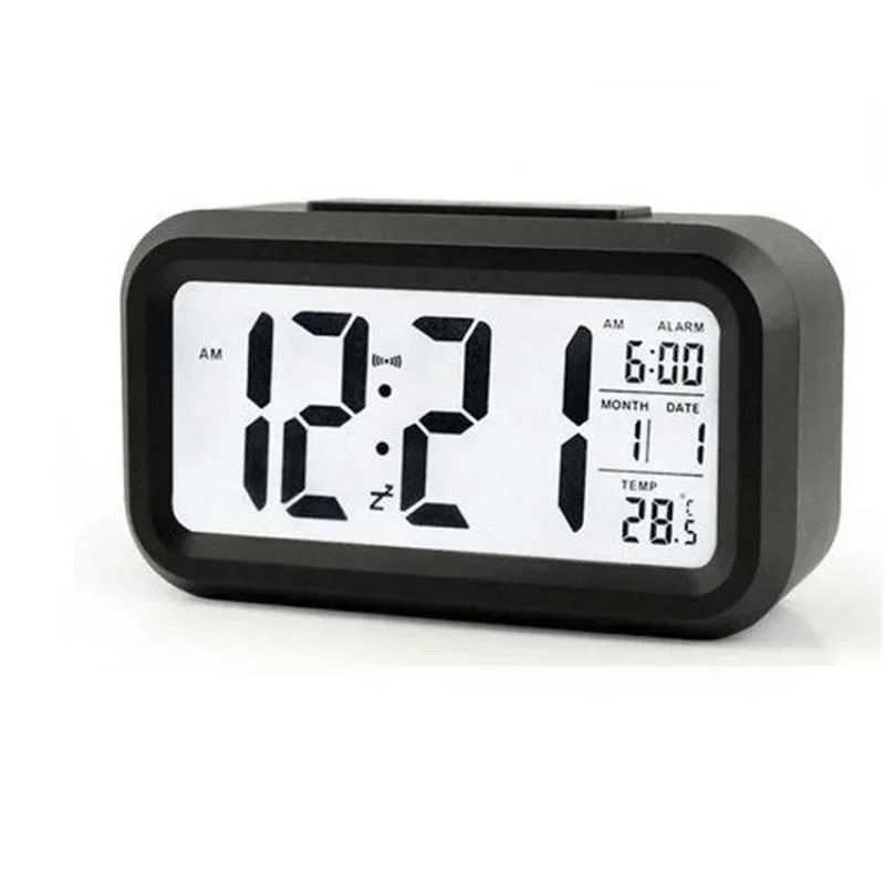Digital LCD Alarm Clock with Calendar and Thermometer