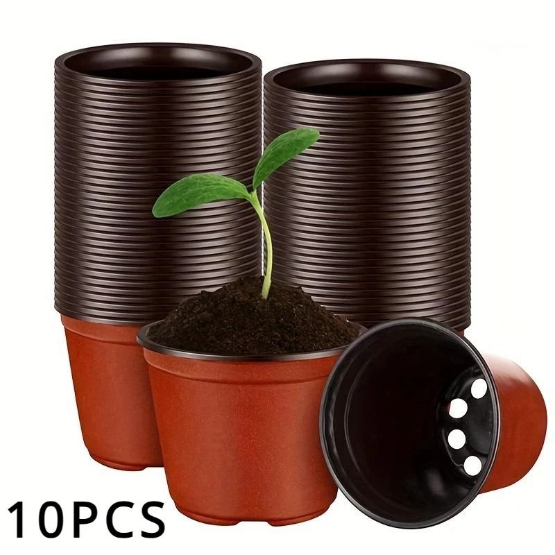 Plastic Plant Nursery Pots 4 Inch 10 Piece Set | Inspire Uplift