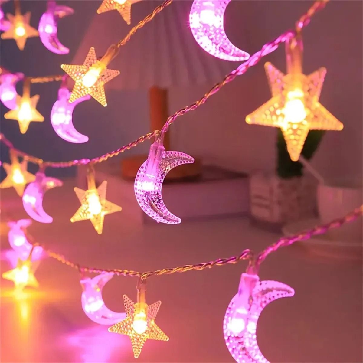 Star and Moon LED String Lights for Indoor and Outdoor Decoration