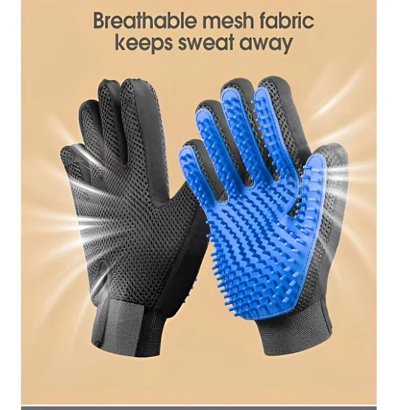 Pet Grooming Glove for Easy Hair Removal and Massage