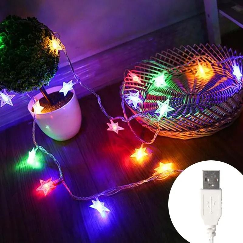 Star Fairy Lights Outdoor Chain Lights Garland Bulb String Lights Party Home Garden Decoration