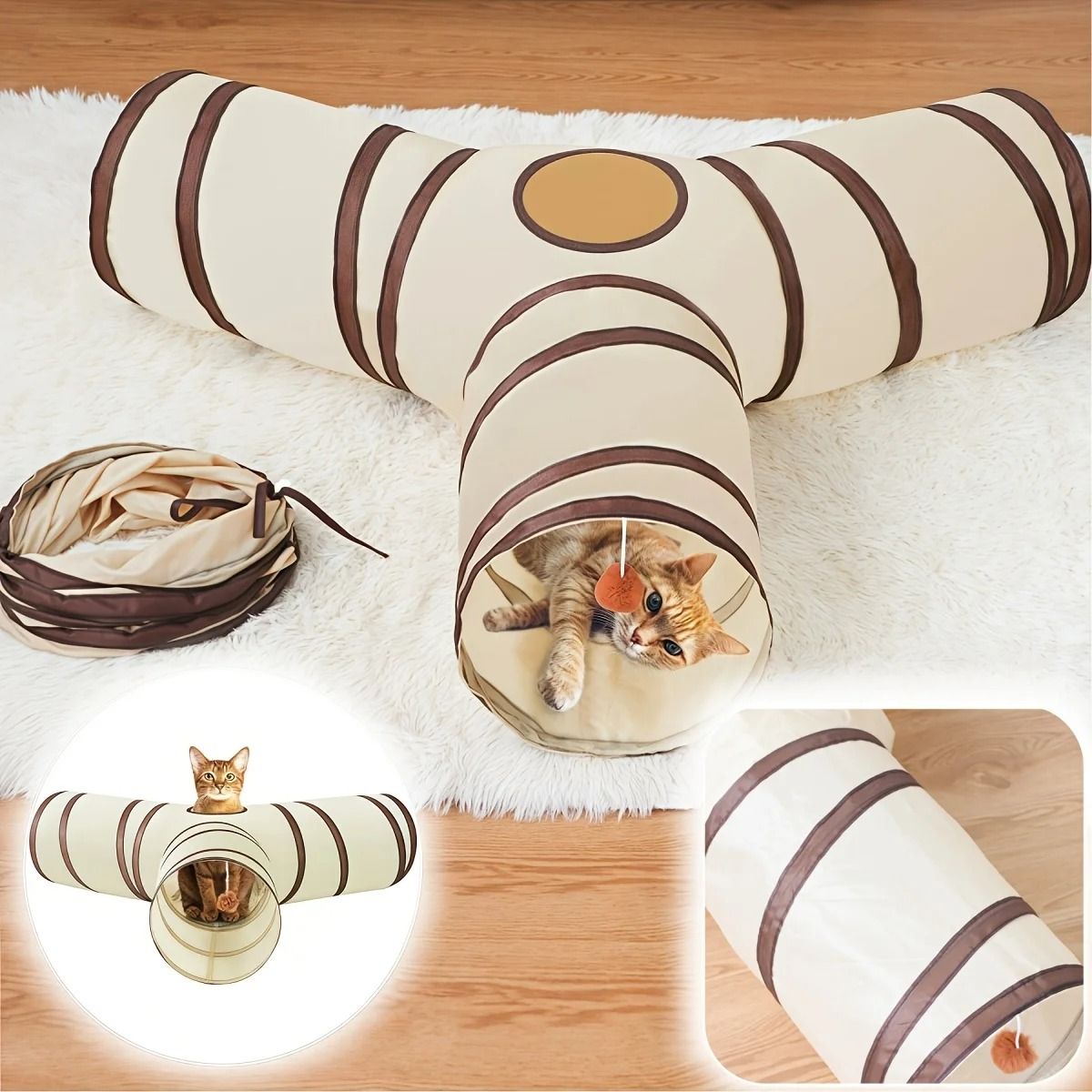Foldable All-in-One Cat Play Tunnel for Fun and Exploration | Inspire ...