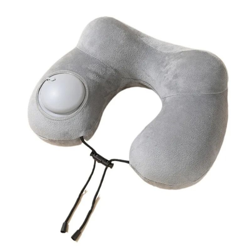Portable Inflatable Neck Pillow with Detachable Cover for Travel Camping and Business