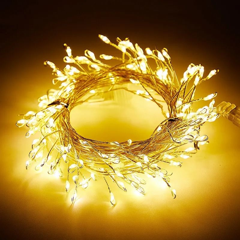 USB Powered LED Firecracker String Lights with Remote Control for Home and Events