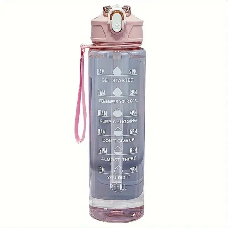 800 ml 27 oz Large Capacity Sports Water Bottle Leak Proof Plastic Drinking Cup with Time Scale