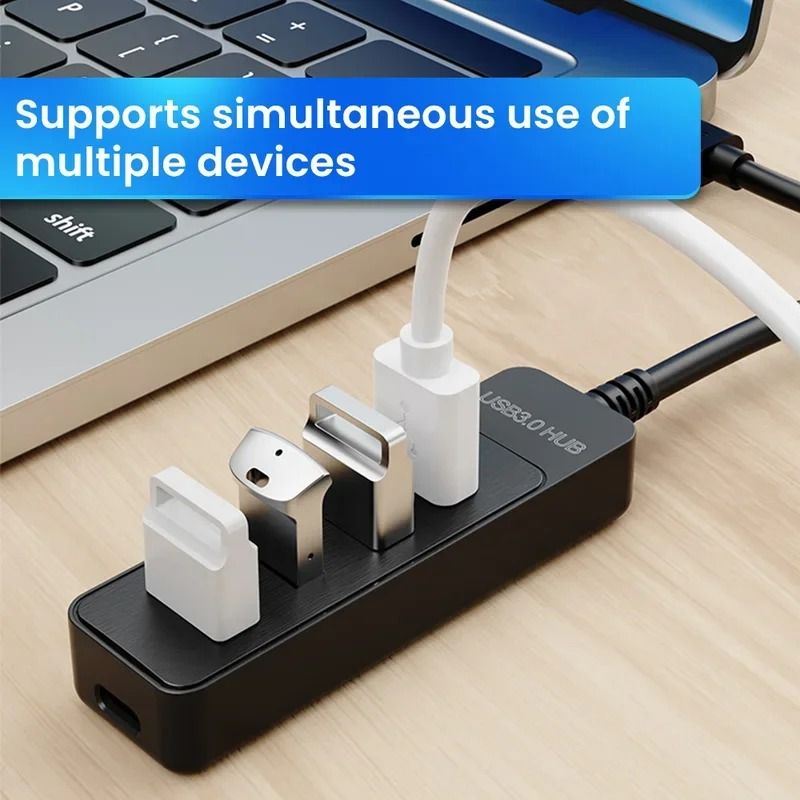 High Speed Four Port USB Hub With Power Adapter | Inspire Uplift