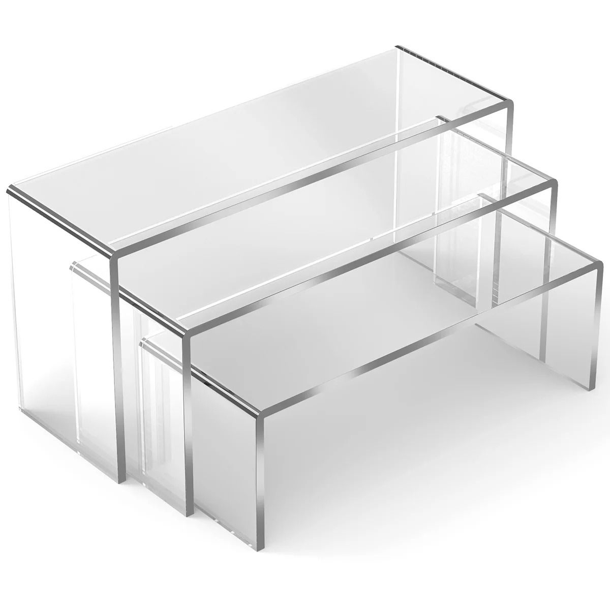 Acrylic Display Stand Set U Shape Storage Shelf For Dessert Or Jewelry