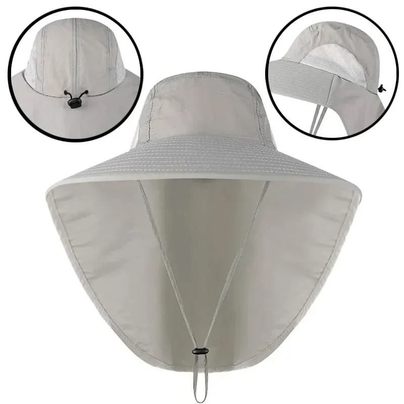 Wide Brim Sun Defender Hat with Cooling Neck Flap for Outdoor Protection
