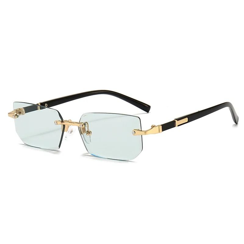 Clear View Rimless Rectangle Sunglasses for Men and Women