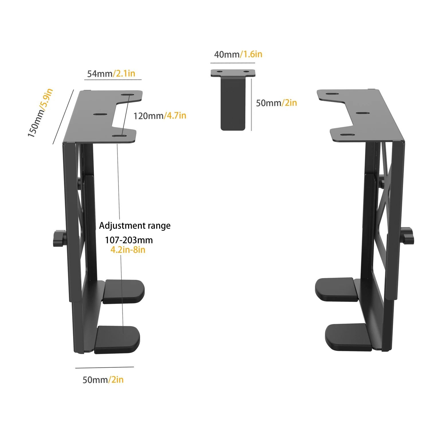 Adjustable Under Desk PC And NAS Mount Bracket Holder