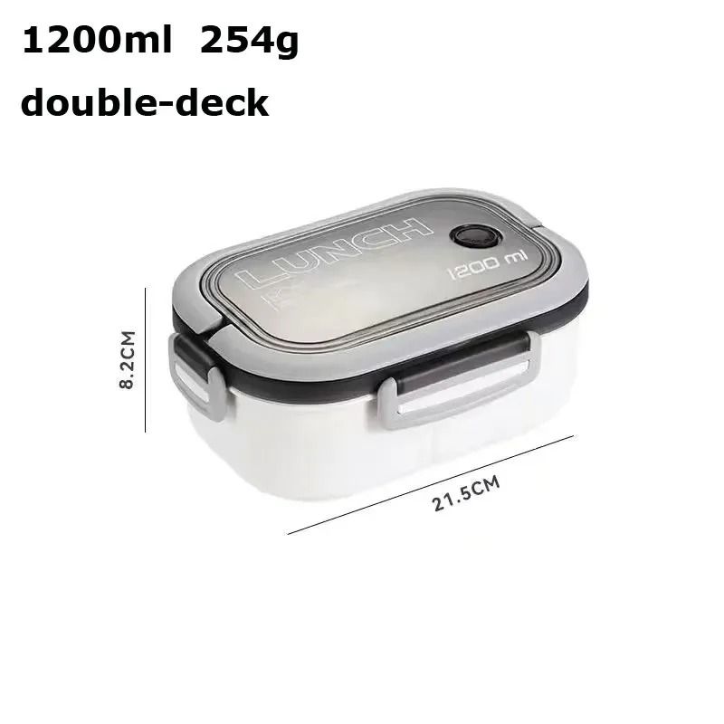 2 Layer Portable Leak Proof Lunch Box With Cutlery