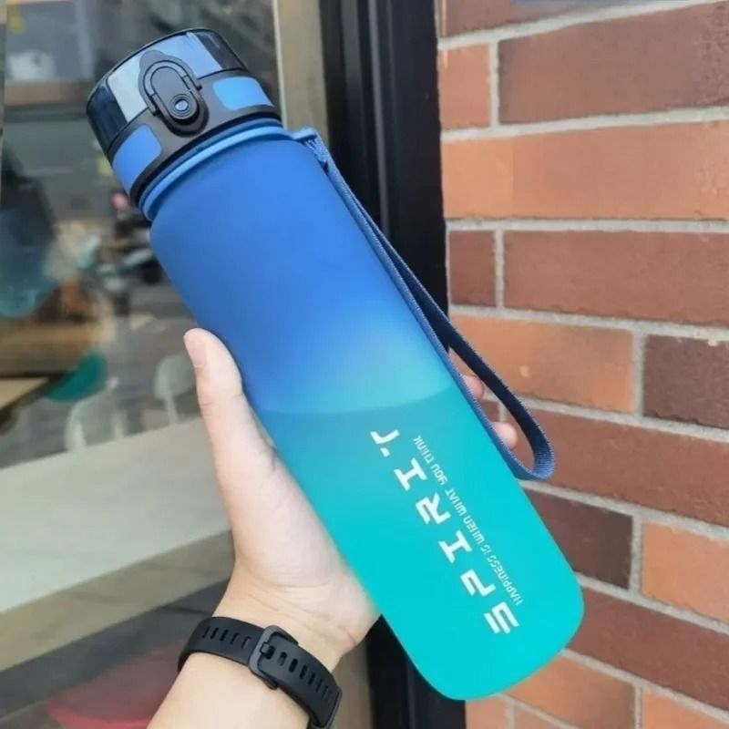 Large Capacity Sports Water Bottle with Motivational Markings for Travel Gym and Outdoor Use