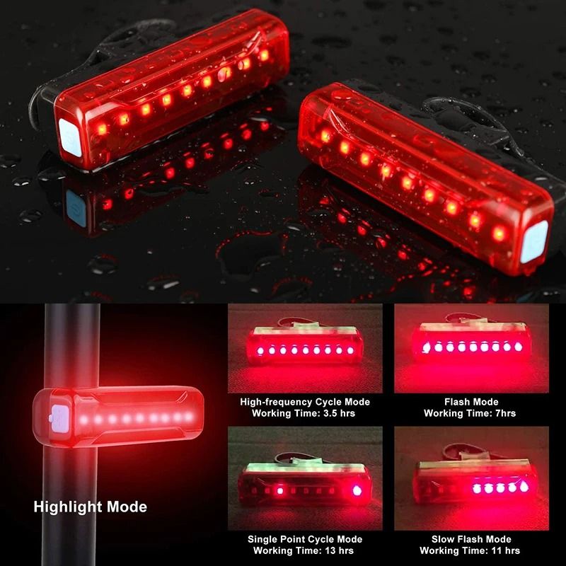 USB Rechargeable Bicycle Rear Light Ultra Bright LED Tail La | Inspire ...