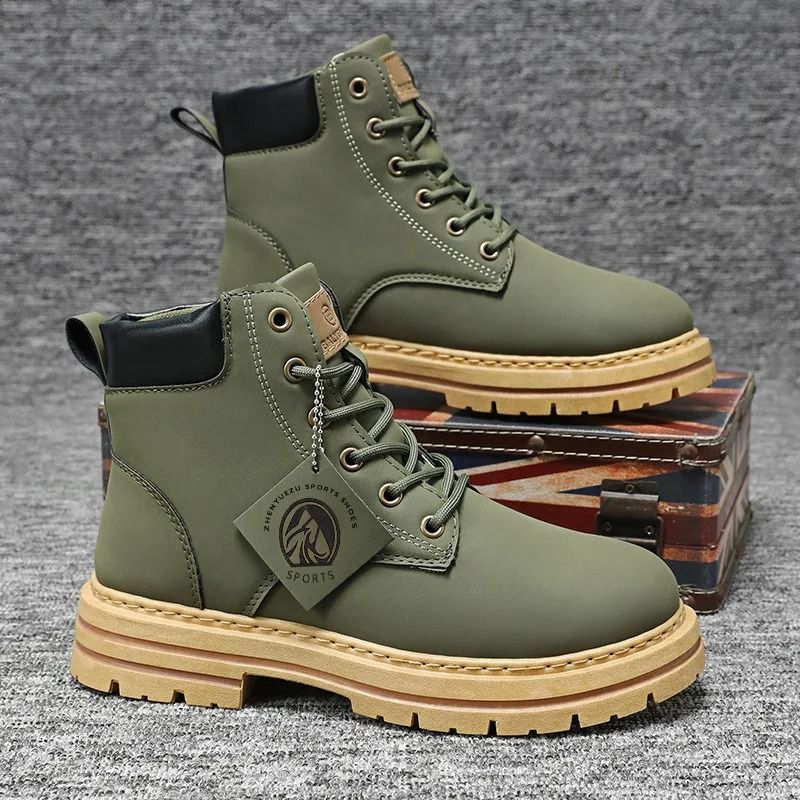 Step out in style and comfort with these men high top leather boots designed for everyday wear, motorcycle riding and co