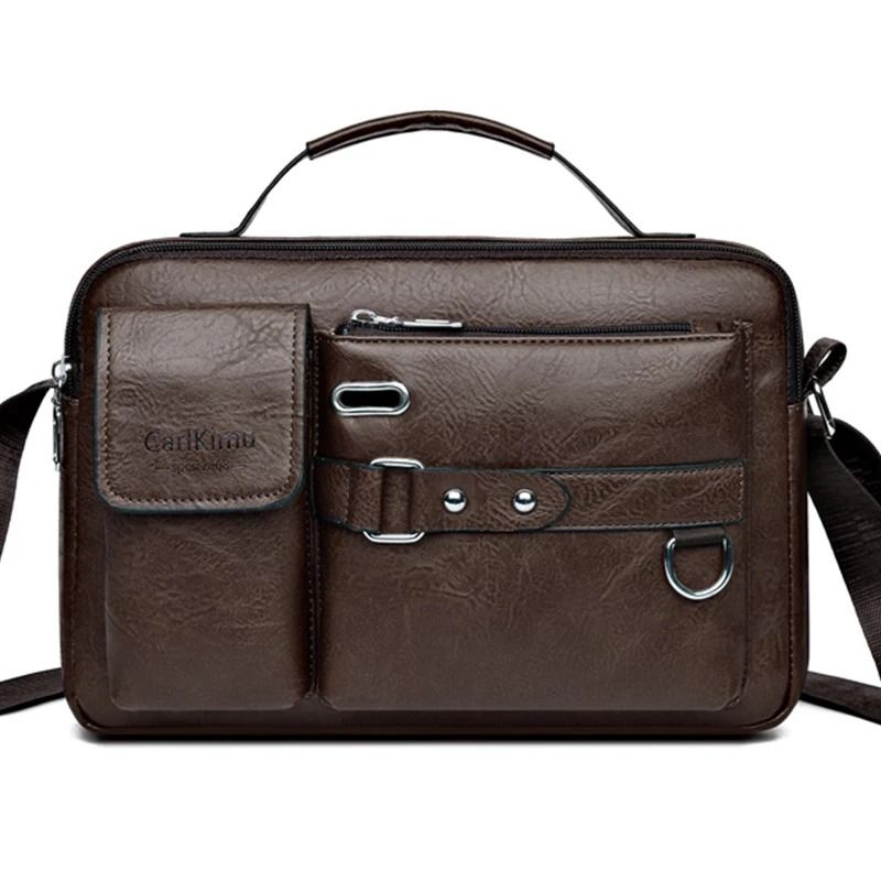 Retro Waterproof Messenger Bag for Men Large Capacity Laptop Briefcase for Office Travel and School