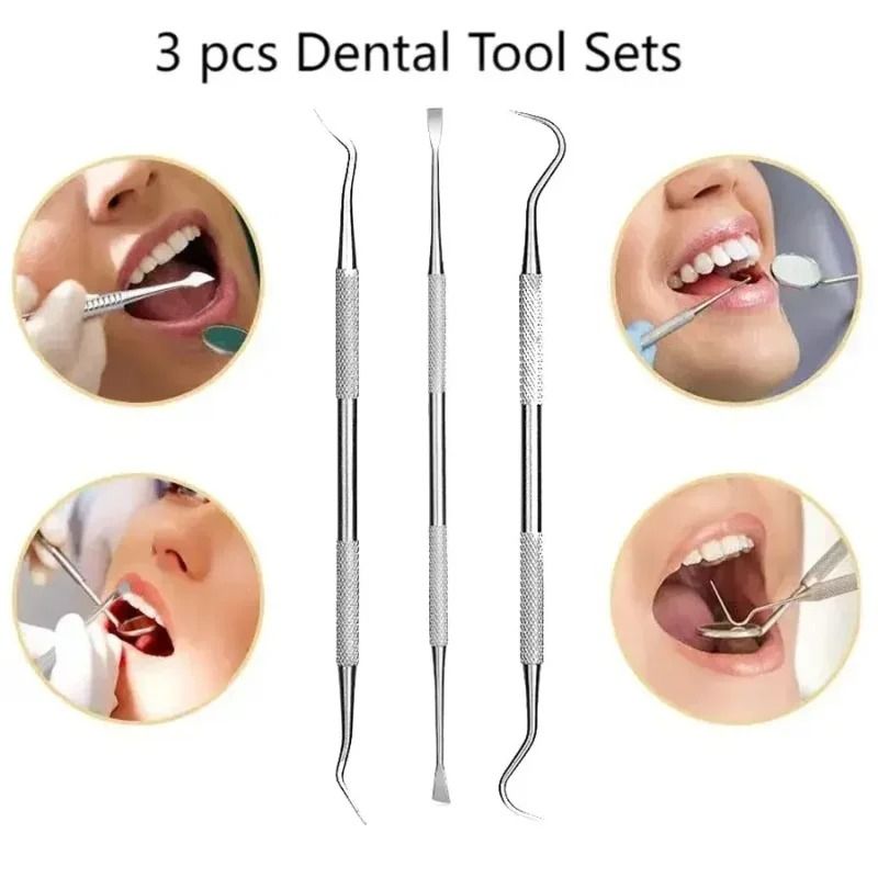 Stainless Steel Dental Tools 3 Pieces Set Oral Care Kit | Inspire Uplift