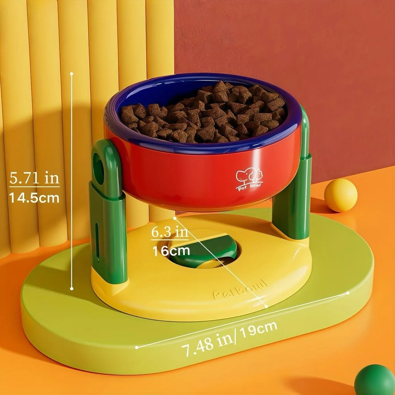 Adjustable Raised Pet Bowl For Dogs And Cats