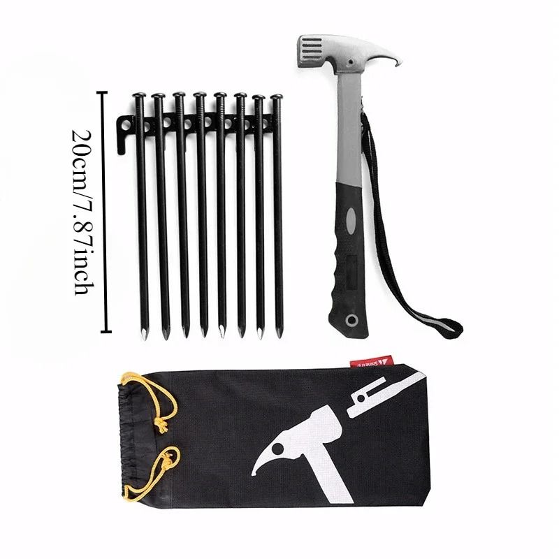 Heavy Duty Camping Tent Stake and Hammer Set