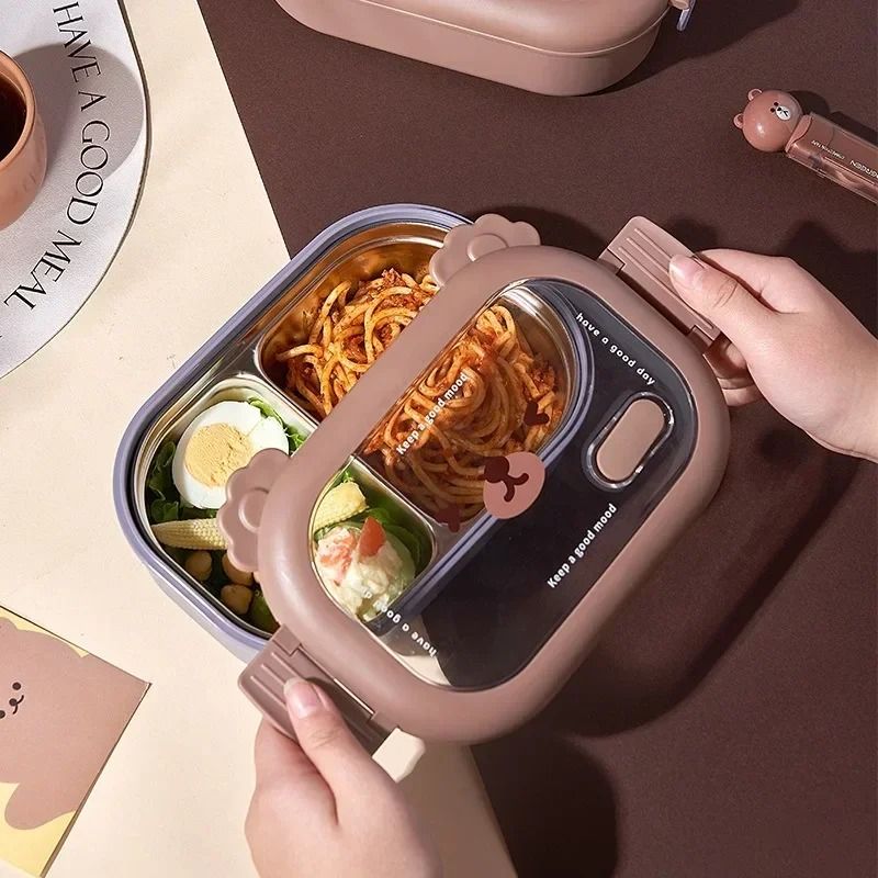 Whimsical Bear-Shaped Stainless Steel Bento System | Inspire Uplift