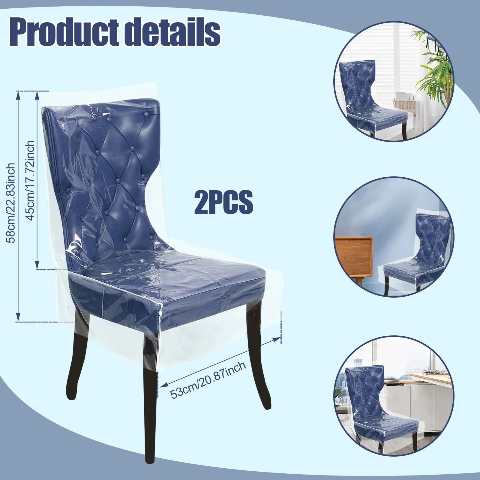 Clear Waterproof Dining Chair Protector Suite