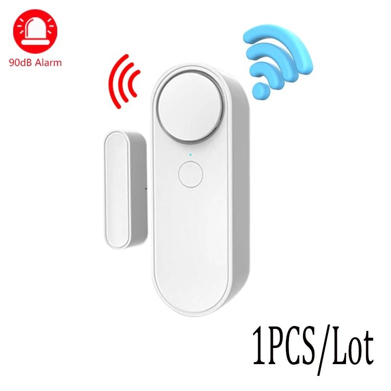 Smart WiFi Door Sensor with Integrated 90dB Siren