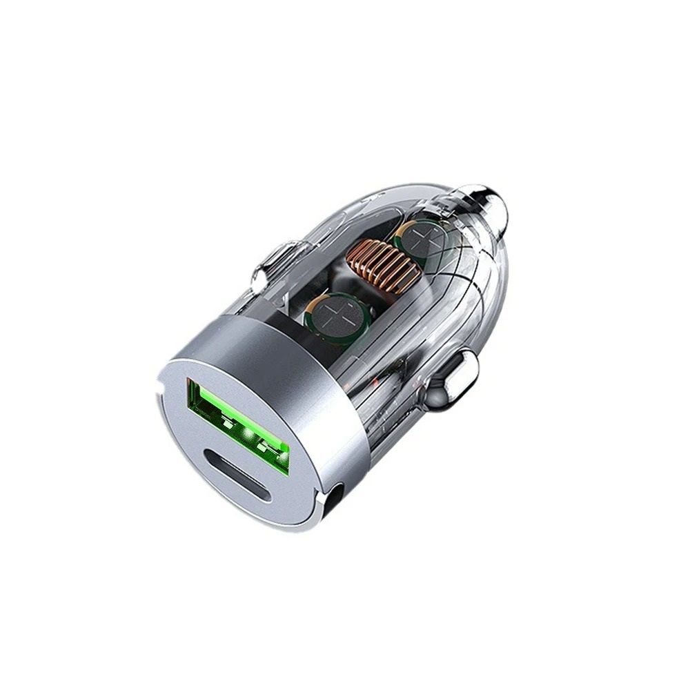 Elough 120W Transparent Fast Charging Car Adapter