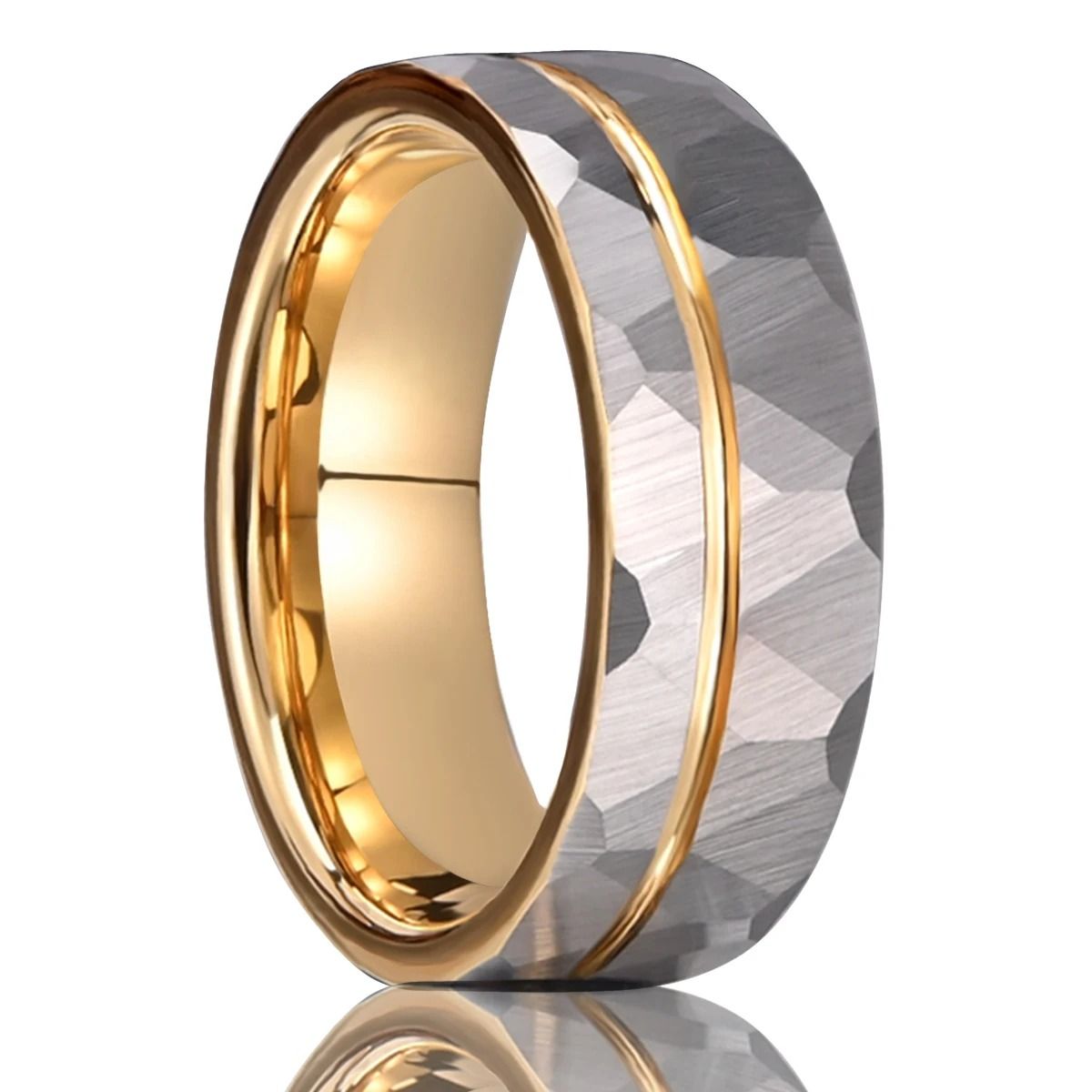 Hammered Tungsten Carbide Professional Wedding Band