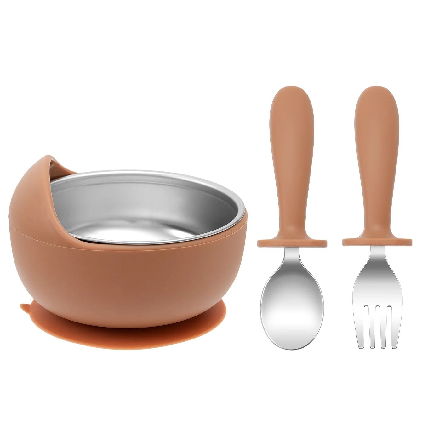 3 Piece Stainless Steel Kids Feeding Set