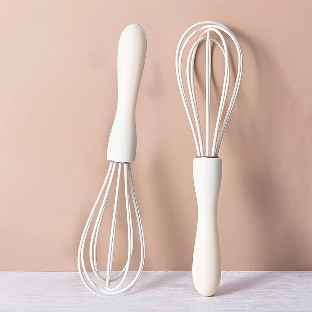 White Manual Silicone Kitchen Whisk