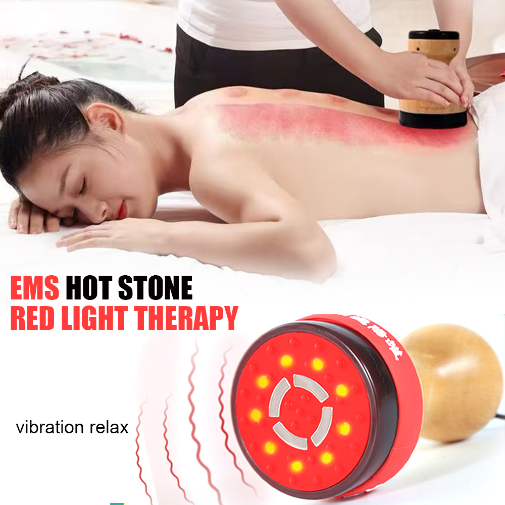 EMS Hot Stone Cellulite Remover Massager with Red Light Therapy & Vibration Lymphatic Drainage