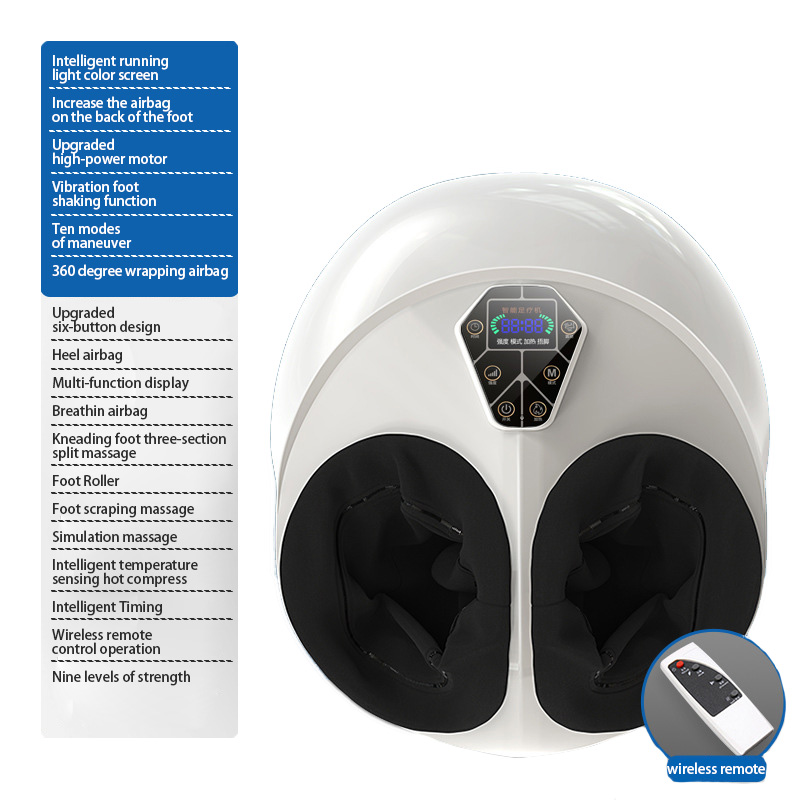 Foot Massager with Vibration, Deep Kneading, Acupressure, Heating Functions to Relieve Soreness in Legs, Feet, Calves