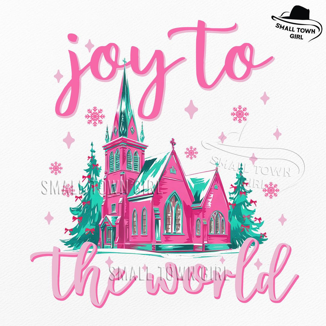 Joy To The World Jesus Pink Christmas Png, Coquette Christma | Inspire ...