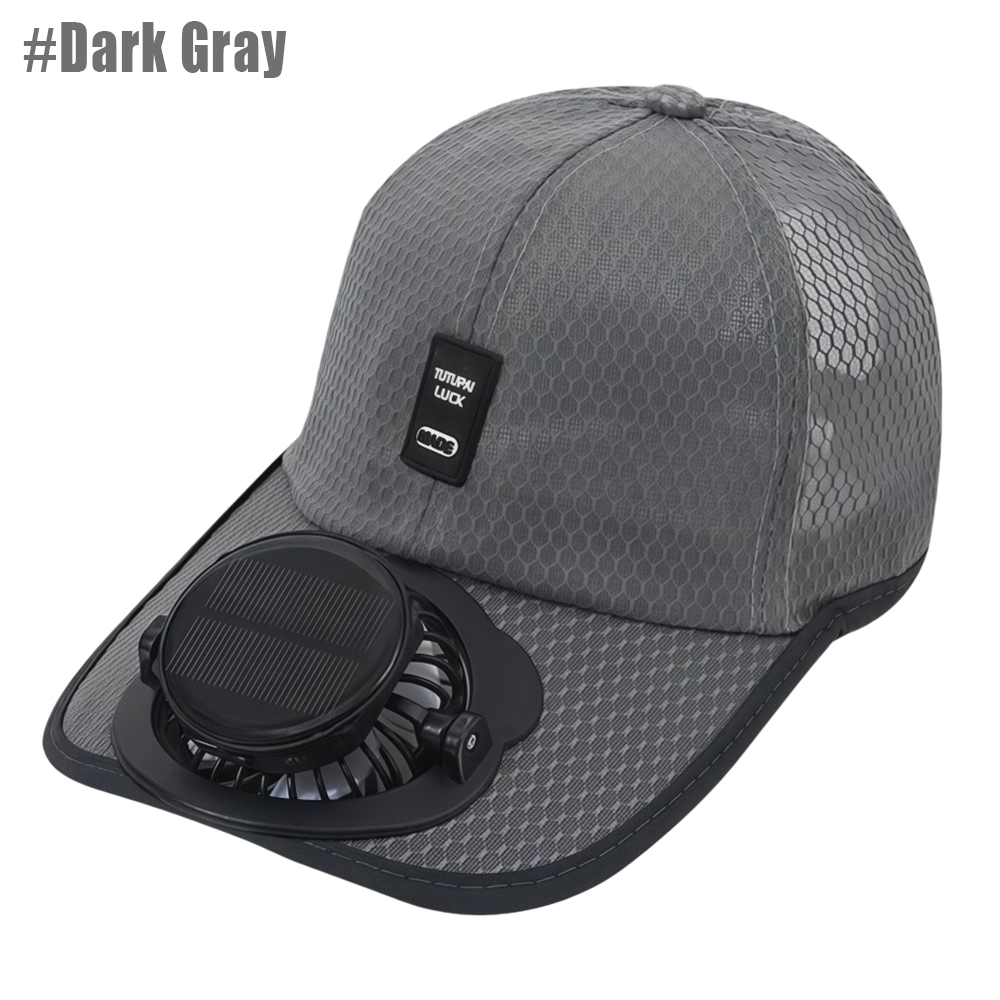 Solar Fan Baseball Cap with USB Rechargeable Cooling Fan and UV Sun Protection Hat