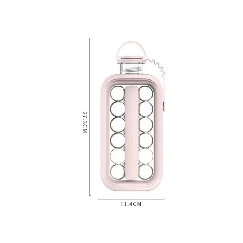 Folding Silicone Ice Maker Bottle with Food Grade Ice Cube Mold