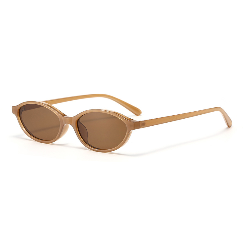 Oval Sunglasses for Women Retro Narrow Frame Vintage Fashion Shades