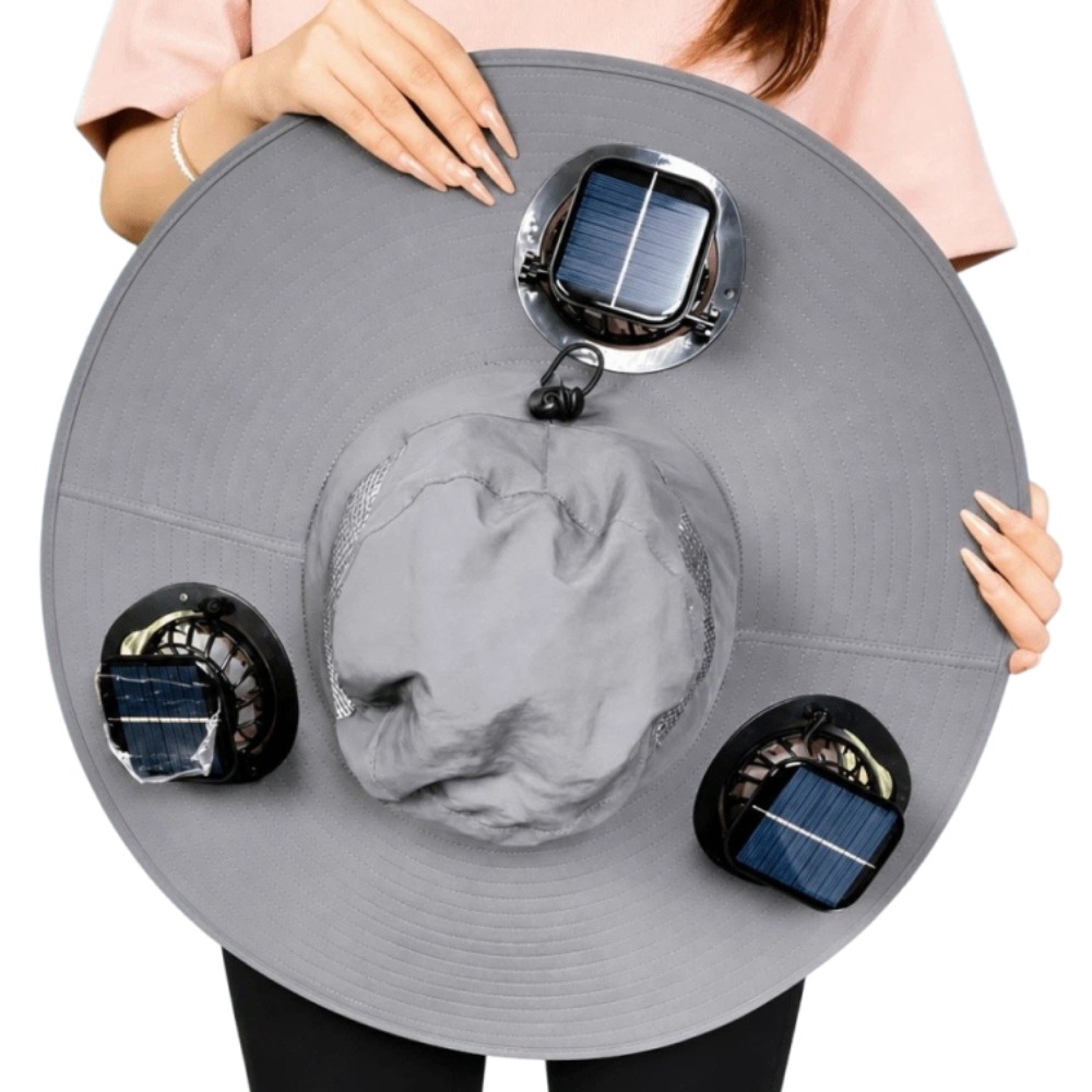 Solar Fan Hat with Cooling Fans and Wide Brim UV Protection Visor Cap