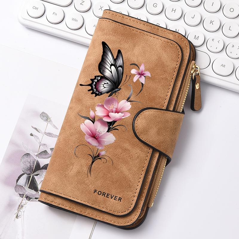 Butterfly Bloom Women's Long Wallet with Phone Pocket & Card Holder