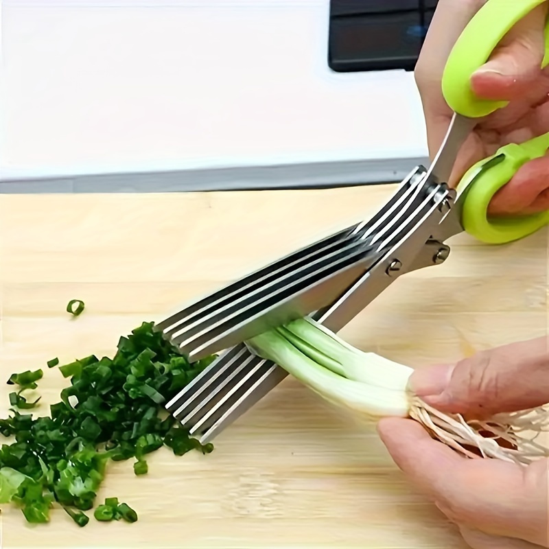 Precision Herb Scissors Stainless Steel Kitchen Herb Cutter with Multi Blade Scissors