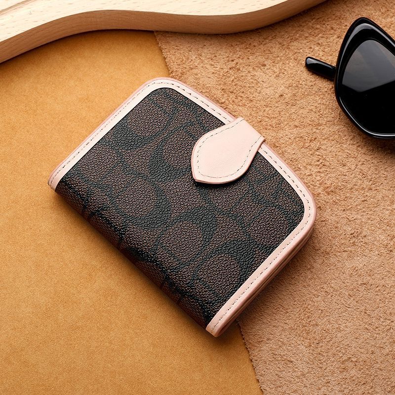 Printed Women's Wallet with Buckle Closure Multi Card Holder Compact Organizer Purse