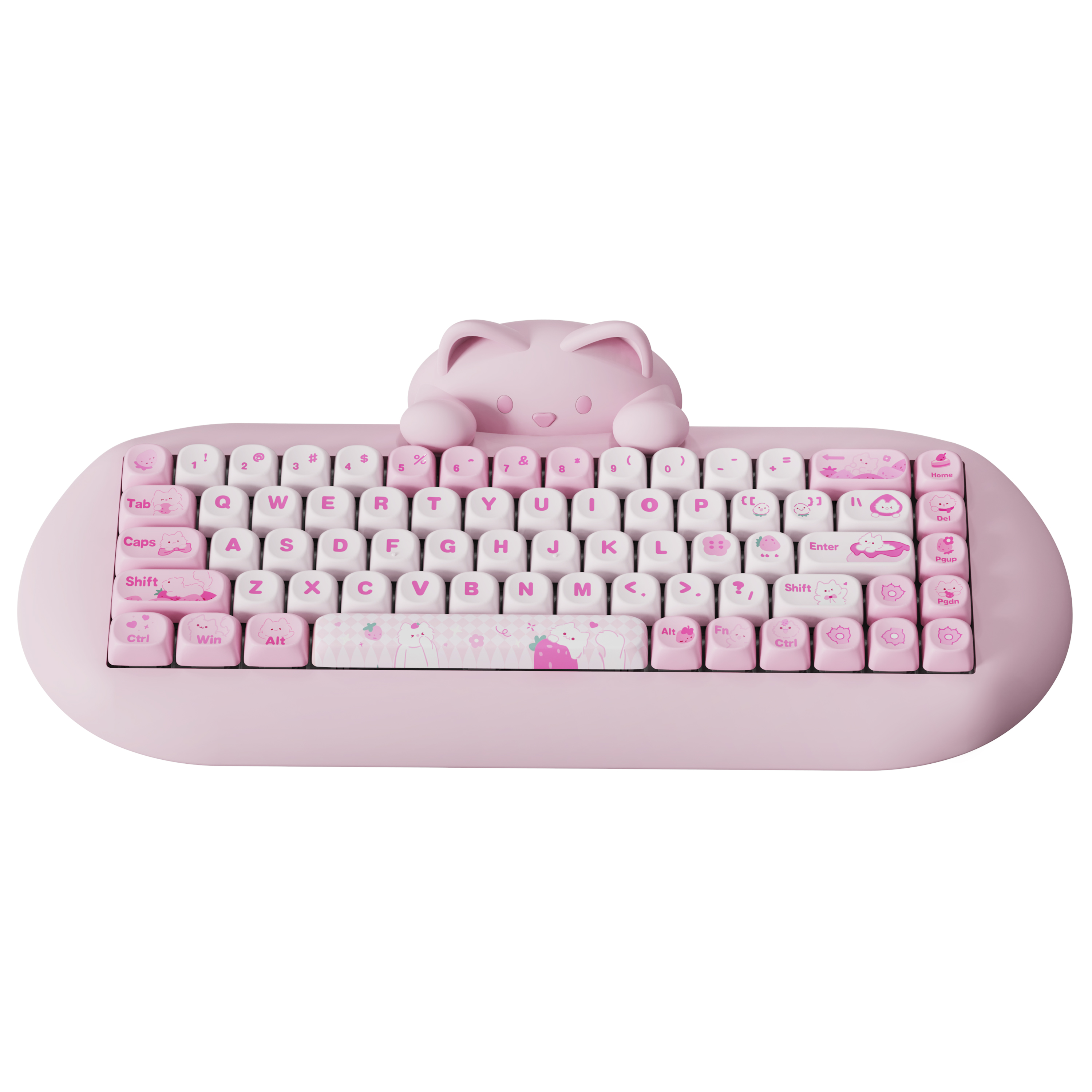 Wireless mechanical keyboard with Cute Cat Design, Gaming RGB Hot Swappable Keyboard