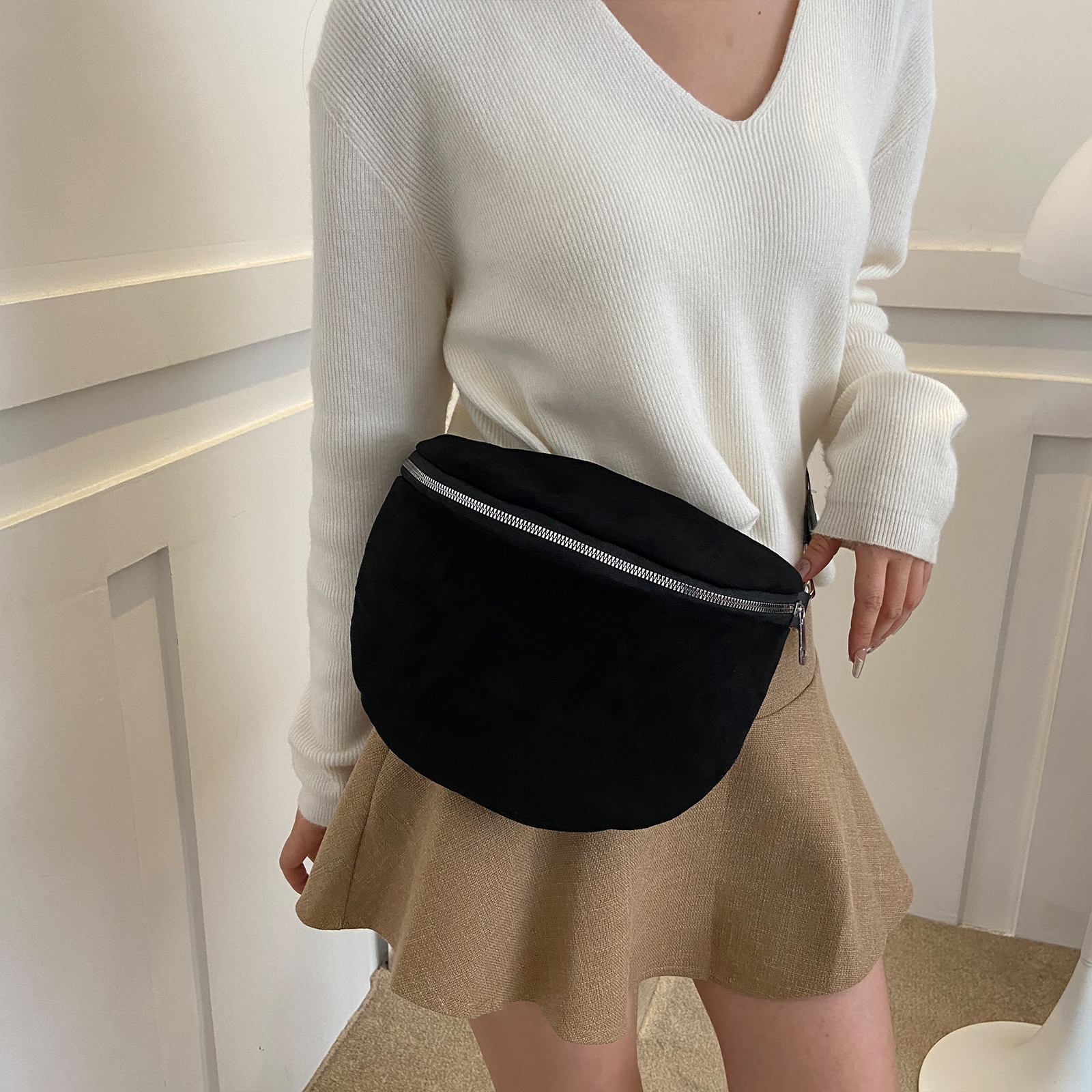 Elegant Women's Crossbody Chest Bag with Adjustable Strap, back to school backpack, Leather Belt Bag