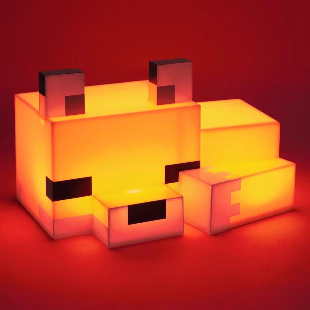 Minecraft Fox Night Light Officially Licensed Gaming Room Decor Kids Bedroom Desk Lamp