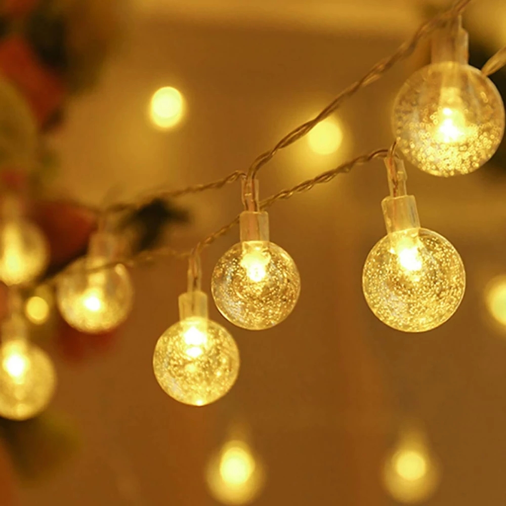 Crystal Glow LED Fairy Lights Crystal Ball String Lights USB Powered for Bedroom, Holiday & Party Decor